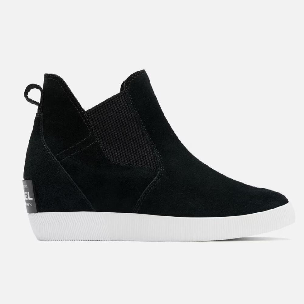 Sorel Out N About Slip On Women's Wedge Bootie Boot Black Suede 10.5 NEW